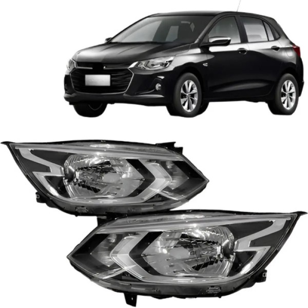 Par Farol Onix Lt 2020 2021 2022 Cromado Sem Led Manual