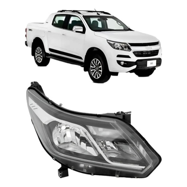Farol Para Pickup S10 2017 20 21 22 23 2024 Com Led E Reator