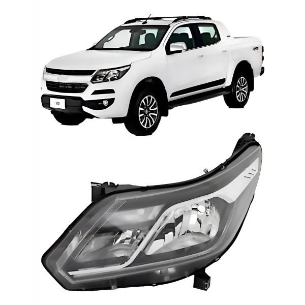 Farol S10 2017 2018 19 A 2024 Manual Com Led Reator Esquerdo Esquerdo