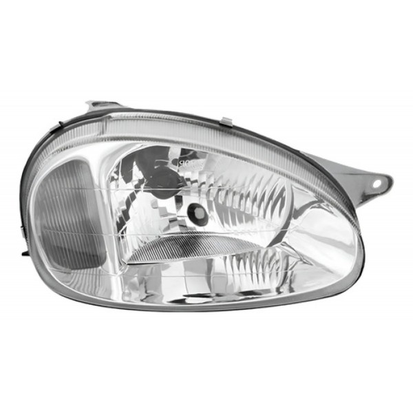 Farol Corsa 2000 A 2002 Carcaça Cinza Lente Policarbonato