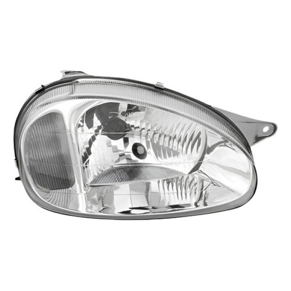 Par Farol Corsa 00 A 2002 Carcaça Cinza Lente Policarbonato