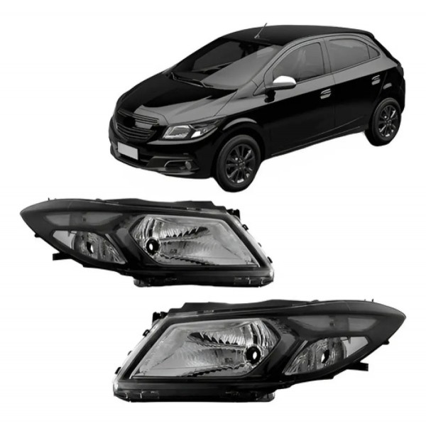 Par Farol Onix / Prisma 2013 A 2016 Manual Mascara Negra