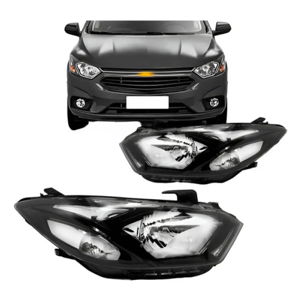 Par Farol Prisma 2017 18 19 2020 Manual Sem Led Friso Preto