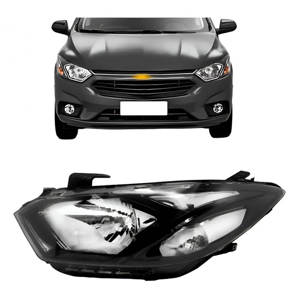 Farol Onix 2017 2018 2019 2020 Manual Sem Led Friso Preto