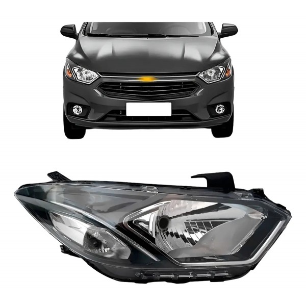 Farol Onix 2017 2018 2019 2020 Manual Com Led Friso Cromado