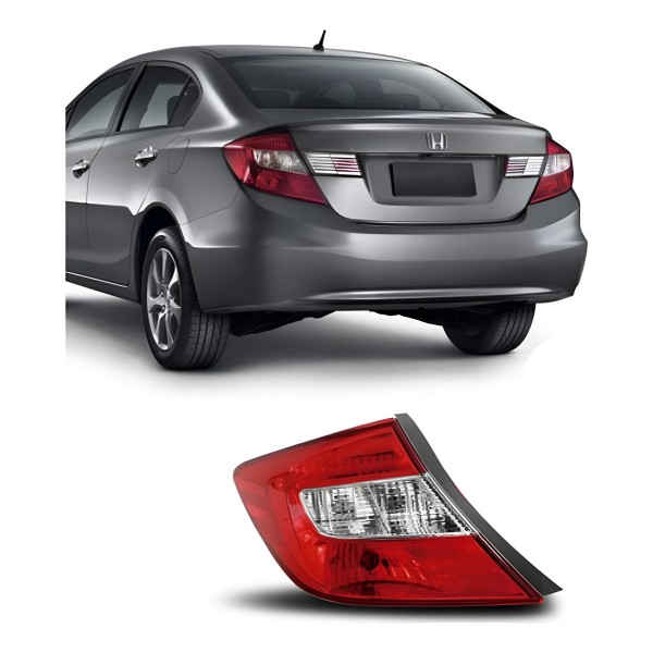 Lanterna Traseira Civic 2012 A 2016 S/ Soquete Esquerdo