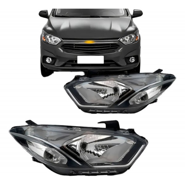 Par Farol Onix 2017 18 19 2020 Manual Sem Led Friso Cromado