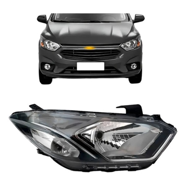 Farol Onix 2017 2018 2019 2020 Manual Sem Led Friso Cromado