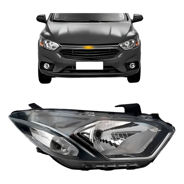 Farol Onix 2017 2018 2019 2020 Manual Sem Led Friso Cromado