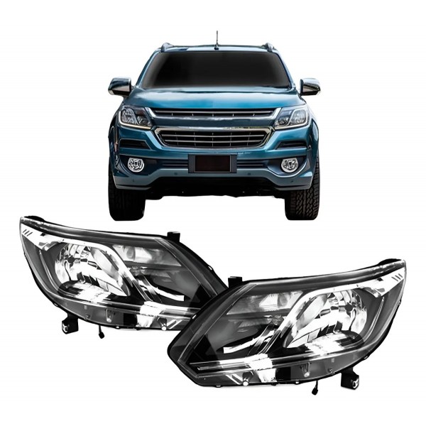 Par Farol S10 Trailblazer 17 18 19 Eletrico C/ Motor C/ Led.