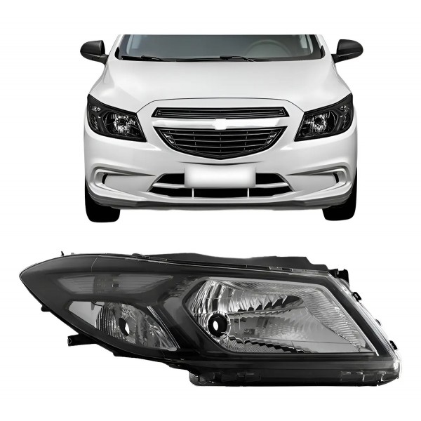 Farol Onix 2012 2013 2014 2015 2016 Manual Máscara Negra