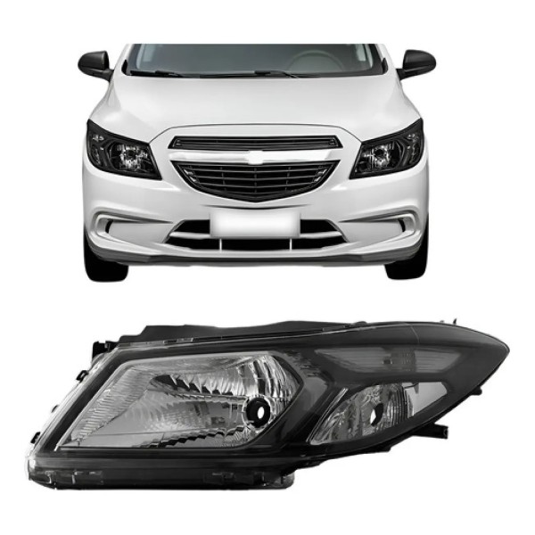 Farol Onix 2012 2013 2014 2015 2016 Manual Máscara Negra