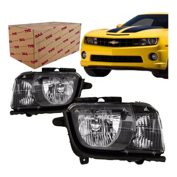 Farol Camaro 2010 2011 2013 2012 2013 Mascara Negra Tyc