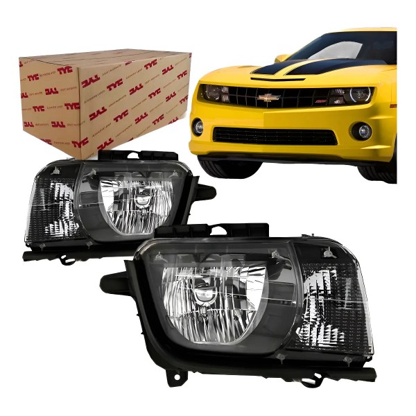 Farol Camaro 2010 2011 2013 2012 2013 Mascara Negra Tyc