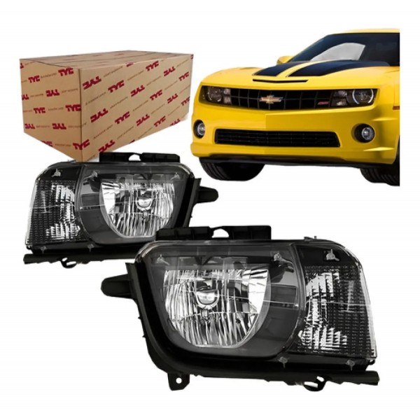 Farol Camaro 2010 2011 2013 2012 2013 Mascara Negra Tyc