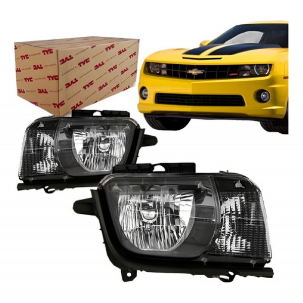 Farol Camaro 2010 2011 2013 2012 2013 Mascara Negra Tyc