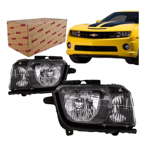 Farol Camaro 2010 2011 2013 2012 2013 Mascara Negra Tyc