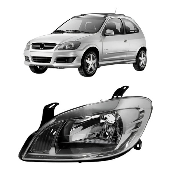 Farol Chevrolet Celta E Prisma 2007 A 2012 Fumê Claro