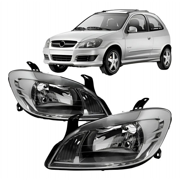 Par Farol Chevrolet Celta E Prisma 2007 A 2012 Fumê Claro