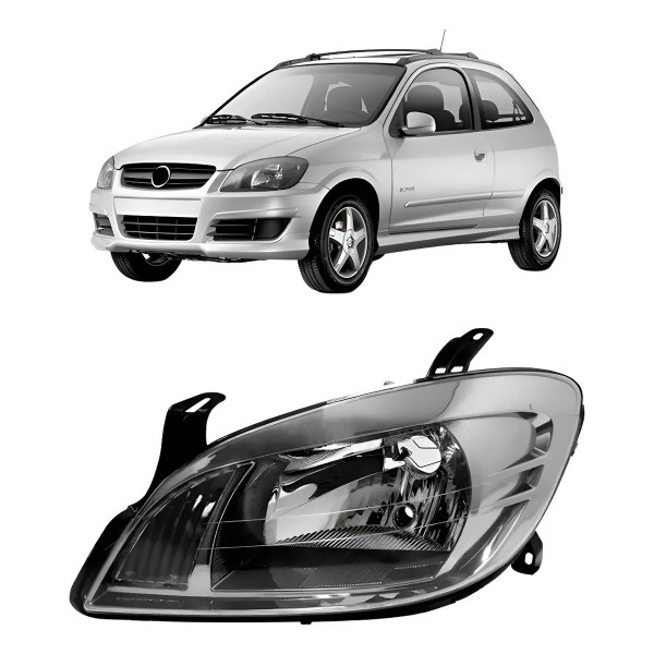 Farol Chevrolet Celta E Prisma 2007 A 2012 Fumê Claro