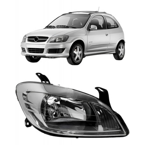 Farol Chevrolet Celta E Prisma 2007 A 2012 Fumê Claro
