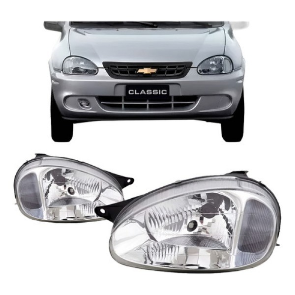 Farolete Corsa 2000 2001 2002 Carcaça Cinza Cromado Promoç