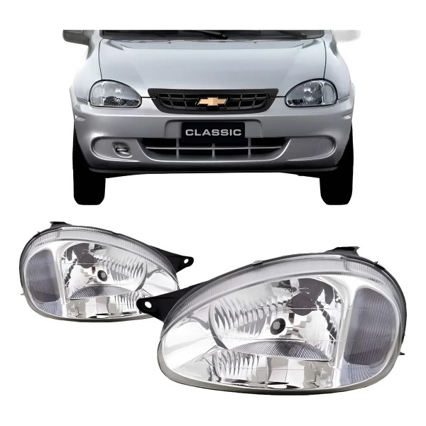 Farolete Corsa 2000 2001 2002 Carcaça Cinza Cromado Promoç