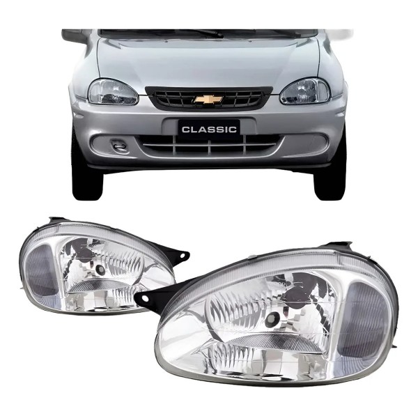 Farolete Corsa 2000 2001 2002 Carcaça Cinza Cromado Promoç