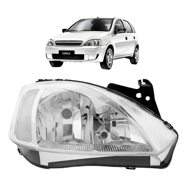 Farol Chevrolet Corsa Montana 2003 Á 2007 Cromado Manual Ty