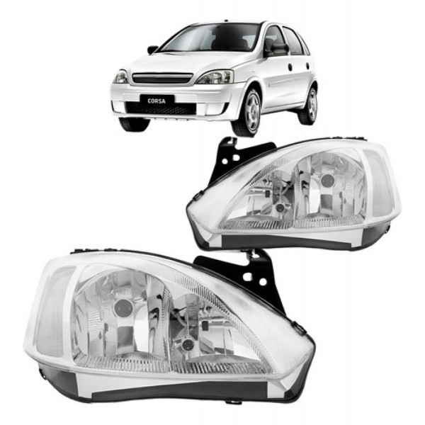 Farol Corsa Montana 2003 2004 2005 2006 2007 Cromado Manual