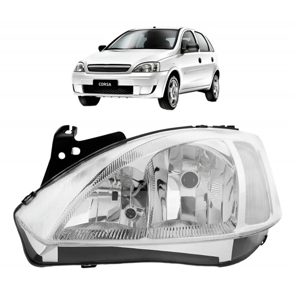 Farol Chevrolet Corsa Montana 2003 Á 2007 Cromado Manual Ty
