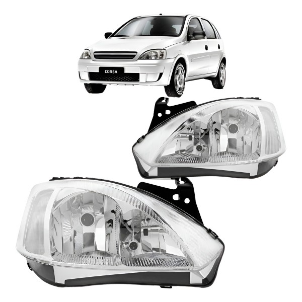 Farol Chevrolet Corsa Montana 2003 Á 2007 Cromado Manual Ty