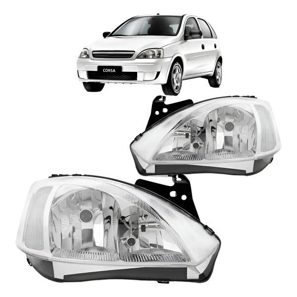 Farol Chevrolet Corsa Montana 2003 Á 2007 Cromado Manual Ty