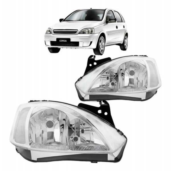 Farol Chevrolet Corsa Montana 2003 Á 2007 Cromado Manual Ty