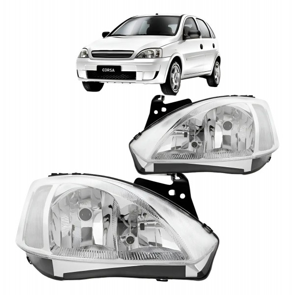 Farol Corsa Montana 2003 2004 2005 2006 2007 Cromado Manual