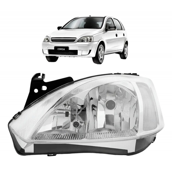 Farol Corsa Montana 2003 2004 2005 2006 2007 Cromado Manual