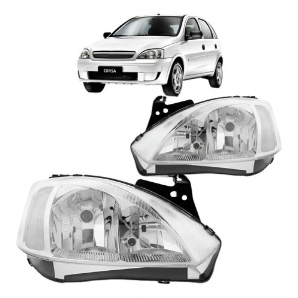 Farol Corsa Montana 2003 2004 2005 2006 2007 Cromado Manual