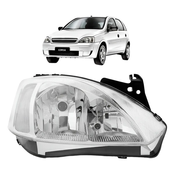 Farol Corsa Montana 2003 2004 2005 2006 2007 Cromado Manual