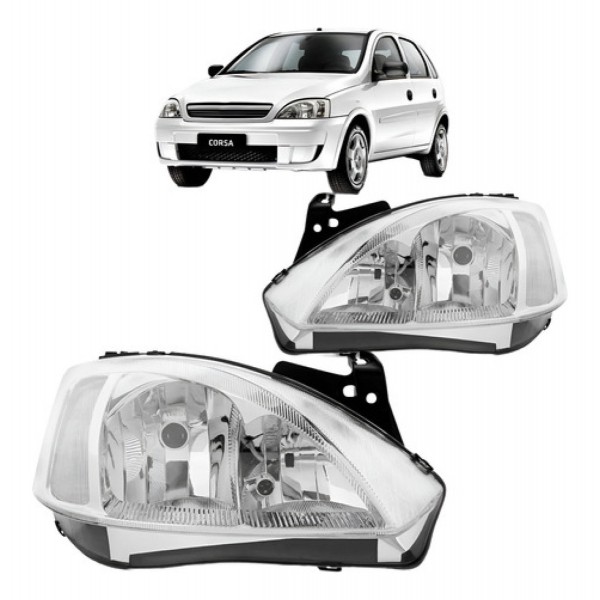 Farol Chevrolet Corsa Montana 2003 Á 2007 Cromado Manual Ty