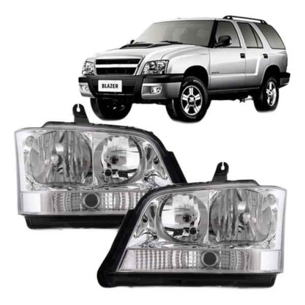 Par Farol S10 Blazer 2001 02 03 04 0 06 A 2011 Pisca Cristal