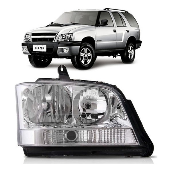 Farol S10 Blazer 2001 02 03 04 05 06 07/2011 Seta Cristal