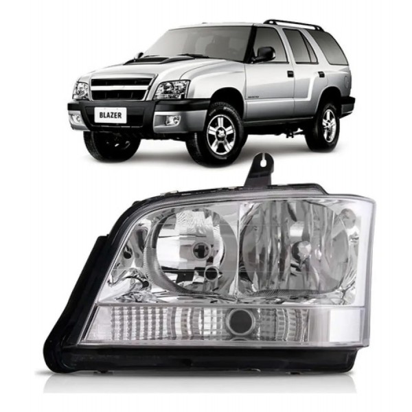 Farol S10 Blazer 2001 02 03 04 05 06 07/2011 Seta Cristal