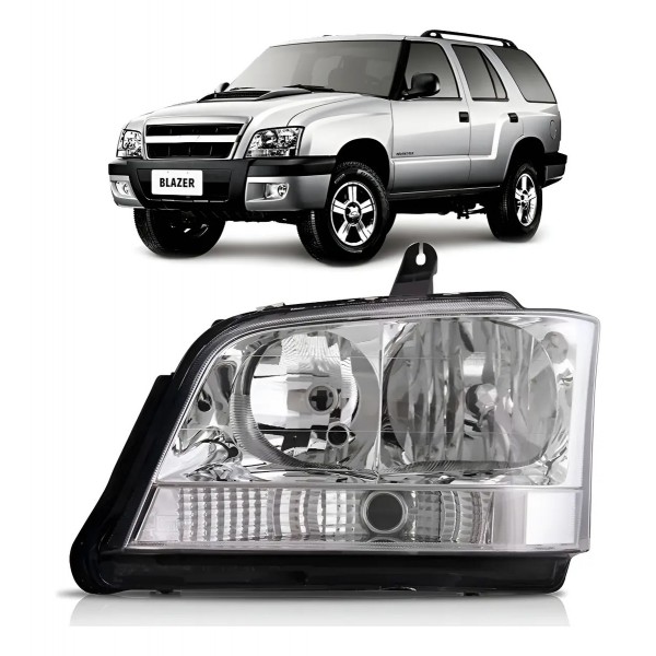 Farol S10 Blazer 2001 02 03 04 05 06 07/2011 Seta Cristal