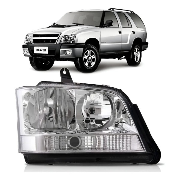 Farol S10 Blazer 2001 02 03 04 05 06 07/2011 Seta Cristal