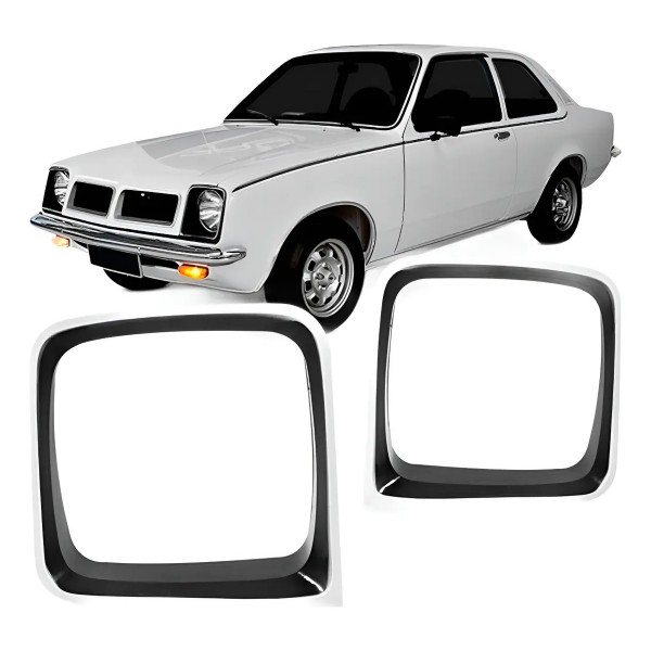 Par Aro Moldura Farol Chevette 1981 A 1982 Preto C/ Garantia