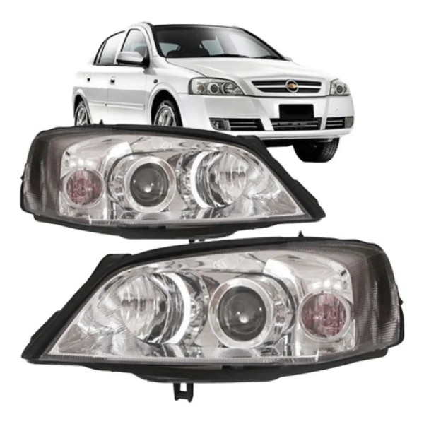 Par Farol Astra Sedan Hatch 2003 A 2012 Foco Duplo Cromado