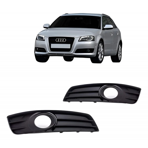 Par Grade Moldura Milha Audi A3 Sportback 2009 10 2011 2012 Preto