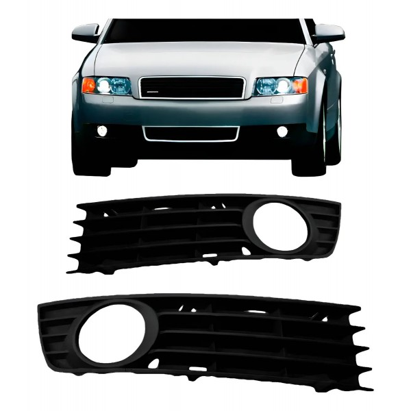 Par Grade Moldura Milha Audi A4 2002 2003 2004 Preto