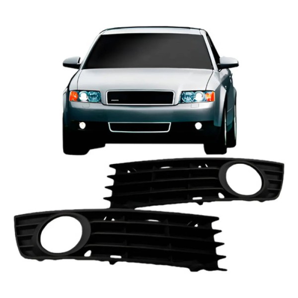 Par Grade Moldura Milha Audi A4 Ano 2002 2003 2004 Ambos Lados