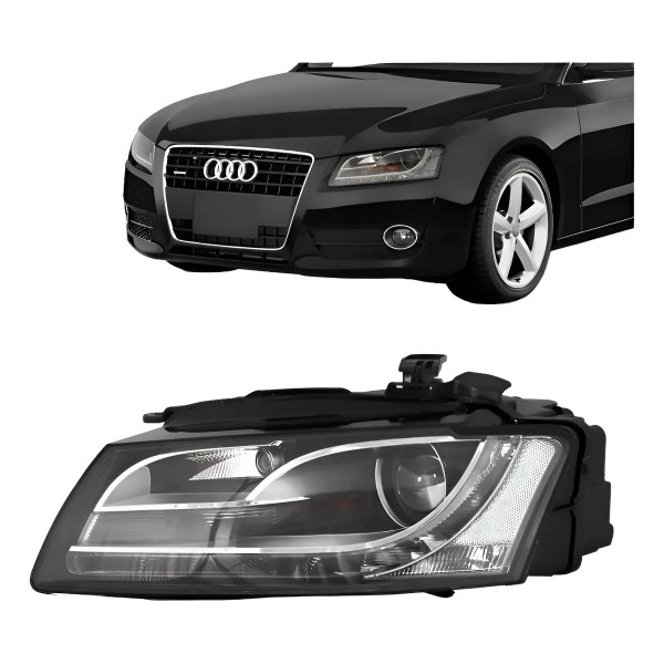 Farol Audi A5 2009 10 2011 Elétrico Com Led Xénon Depo Esq Esquerdo